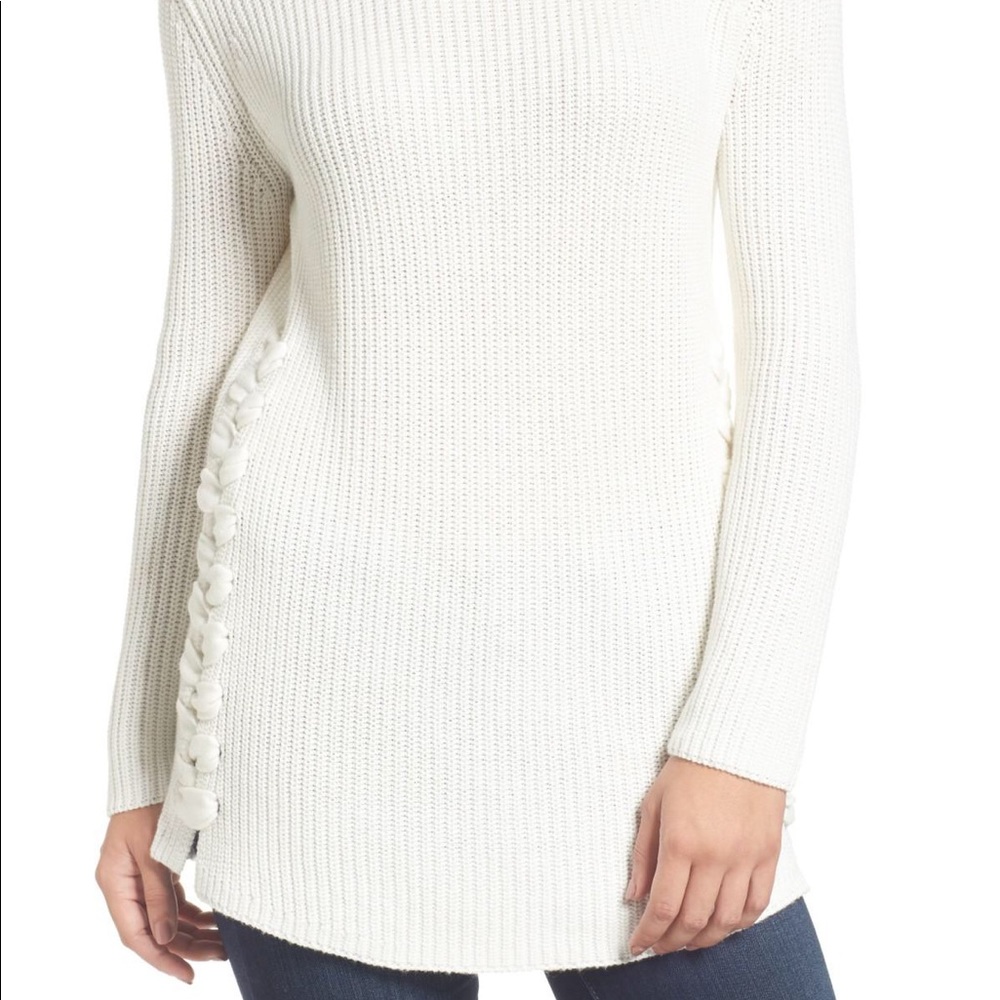 Halogen Ribbed Ivory Turtleneck Sweater